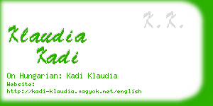 klaudia kadi business card